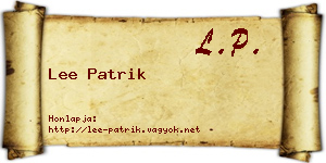 Lee Patrik névjegykártya